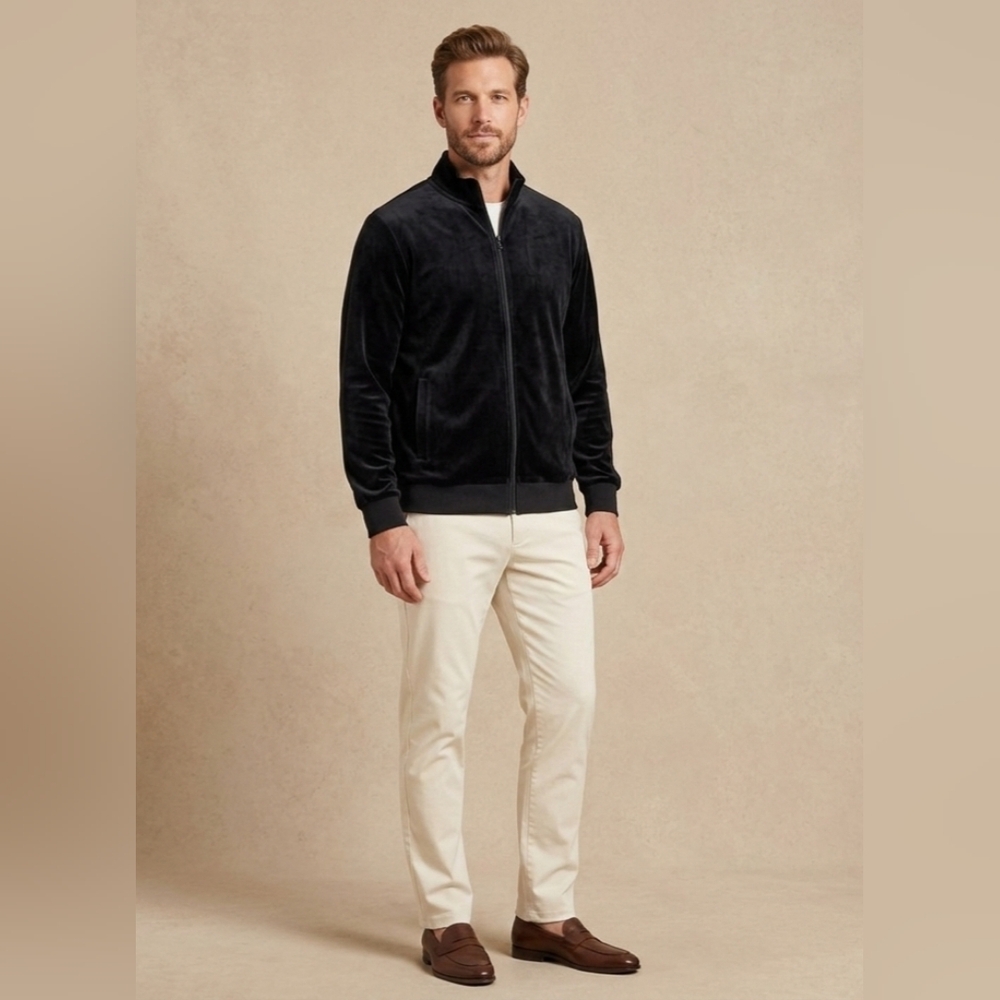 $124 Agtawh St Moritz Mens Velour Jacket